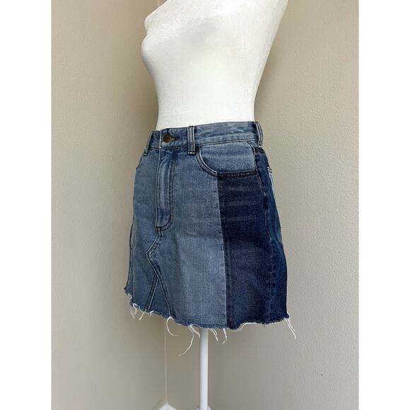 Evidnt LA Light Blue Patchwork Mini Skirt - Picture 2 of 5